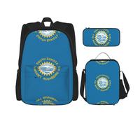 Pidgazdfgv South Dakota Flag Backpack Kid Boys Girls Lunch Box School Bookbag Set Secondary Pupil College Student Gift