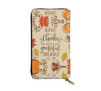 Pidgazdfgv Thanksgiving Day Punmpkin Women RFID Blocking Wallet Leather Zip Phone Clutch Large Capacity Lady Travel Purse Gifts