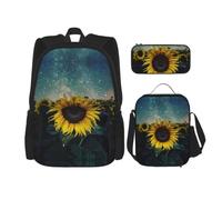 Pidgazdfgv The Most Beautiful Sunflower Backpack Kid Boys Girls Lunch Box School Bookbag Set Secondary Pupil College Student Gift