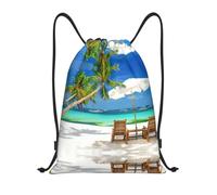 Pidgazdfgv Tropical Holidays Drawstring Backpack Sports Gym Sackpack Mesh Pockets Water Resistant String Bag Women Men