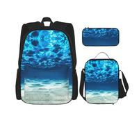 Pidgazdfgv Underwater Ocean View Backpack Kid Boys Girls Lunch Box School Bookbag Set Secondary Pupil College Student Gift