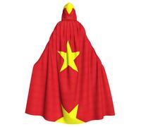 Pidgazdfgv Vietnamese Flag Hooded Cloak Unisex Adult Cape Cosplay Costumes 58" Halloween Christmas Party Fancy Dress