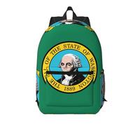 Pidgazdfgv Washington Flag 17 Inch Laptop Backpack School Business Flight Approved Weekend Luggage Sleeve Women Men