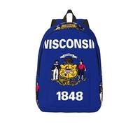 Pidgazdfgv Wisconsin State Flag Backpack School Bag Travel Daypack Students Boy Girls Laptop Back To School Season Teacher