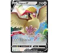 Pidgeot V 137/196 Ultra-Rare Rare Pokemon Card (Sworld & Shield Lost Origin) + TitanCards® Toploader