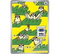 Pidgey 207/197 Illustration Rare Pokemon Card (SV Obsidian Flames) + 1x TitanCards® Toploader