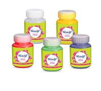 PIDILITE Fevicryl Acrylic Colours 100ml Set of 5 Primary Shades for Metal, Glass, Fabric, Wood, Wall and Canvas Painting Coral Red; Dark Green; Prussian Blue; Golden Yellow and White