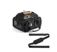 pidipiti Frontier Allegiant Breeze Expandable Pet Carrier for Extra Small Pets up to 5 lbs (43.2 x 33 x 2.3 cm) - Black