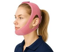 Pidoti Chin Strap for Sleeping and CPAP Users, Comfortable Jaw Support to Keep Mouth Closed Positioning Nasal Breathing for Men and Women Who Breathe Through The Mouth During Sleep (Pink, L-XL)