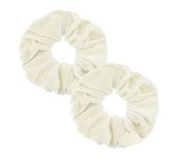 PIDOUDOU Pack of 2 Large Velvet Hair Scrunchies, Cream White, 2 Count