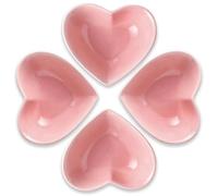 PIDUDU 4pcs Porcelain Heart Shaped Bowl,Cereal Bowls Salad Bowl Fruit Bowl for Serving Dishwasher & Microwave Safe for Soup,Breakfast, Oatmeal, Rice, Pasta, Salad (Pink)