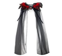 PIDUDU Women's Gothic Feather Cloak Queen Cosplay Vampire Cloak Witches Cape Cosplay (Red)