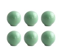 Pidynx 4 Pack Green Dresser Knobs 1.3" Ceramic Cabinet Knobs Cute Colorful Single Hole Pulls for Drawer 33mm Round Cupboard Handles for Children's Room Kitchen Wardrobe Cabinet Bathroom (4, Green)
