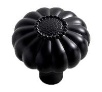 Pidynx 6 Pack Gold Cabinet Knobs 1.22" Brushed Gold Drawer Knobs Zinc Alloy Single Hole Pulls for Dresser 31mm Pumpkin Flower Cupboard Handles for Kitchen Wardrobe Cabinet Hardware (8, Black)