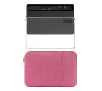 Pidynx Case Set for Nubia RedMagic 3Pro - Waterproof Oxford Cloth Sleeve + TPU Clear Soft Cover | Slim & Shockproof | Splash-Resistant(Rose Red)