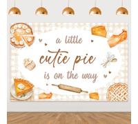 Pie Baby Shower Backdrop, A Little Cutie Pie Is on the Way Background Cloth Dessert Baby Shower Decorations for Kids Fall Harvest Pumpkin Pie Theme Party Supplies (5 * 3ft)