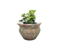 Pie Crust Terracotta Planter, Frill Edge Terracotta Pot, Vintage Rustic Planter, Aged Grey Garden Plant Pot, Mediterranean Style Pie Crust Frilly Edge Indoor Outdoor Herb, Flower, Succulent Cover