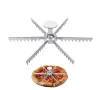 Pie Marker, Whole Pie Cutter, Pie Cutter 5/6/7/8/9/10/12 Slice Pie and Cake Marker Aluminum Alloy and Portion Divider, Pie Pan Divider Insert, Pie Separator Cutter Baking Tools (Silver-6 Slice)