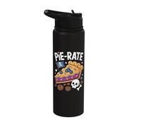 Pie-Rate Skull Sweets Pirate Humor Stainless Steel Insulated Water Bottle