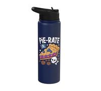 Pie-Rate Skull Sweets Pirate Humor Stainless Steel Insulated Water Bottle