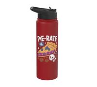 Pie-Rate Skull Sweets Pirate Humor Stainless Steel Insulated Water Bottle