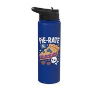 Pie-Rate Skull Sweets Pirate Humor Stainless Steel Insulated Water Bottle