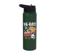 Pie-Rate Skull Sweets Pirate Humor Stainless Steel Insulated Water Bottle