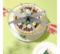 Pie Slicer Marker - 6/7/8-Piece Round Cake Divider for Even Slices | Stainless Steel Pizza Cutting Press Tool, Non-Stick Cheesecake Cutter with Side Handles for Precise and Equal Portions