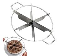 Pie Slicer Marker - 6/7/8-Piece Round Cake Divider for Even Slices | Stainless Steel Pizza Cutting Press Tool, Non-Stick Cheesecake Cutter with Side Handles for Precise and Equal Portions
