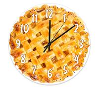Pie Wall Clock Kitchen Clock Food Wall Clocks Battery Operated Farmhouse Clock Decorative Wall Clock for Living Room, Bedroom, 12 Inch