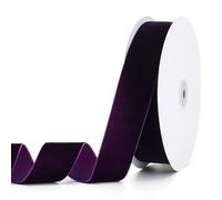 Pieaary Purple Velvet Ribbon 2" x 20Yd,Great for Gift Wrapping,Hair Bows Making, Wreaths,Wedding and Christmas Party Decoration (Purple 2")