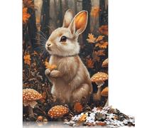 尺寸 Piece Autumnal Rabbit with Mushrooms Jigsaw Puzzles for Adult Teenagers Wooden Puzzles for Adults Puzzles Educational Game Challenge Toy 300pcs (40x28cm)
