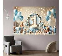 piece blue themed balloon for one year birthday celebration party decoration indoor and outdoor useL background banner