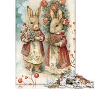 尺寸 Piece Easter Cute Bunny Jigsaw Puzzles for Adults Puzzle Jigsaws for Adults& Teenagers Age 12 Years Up 300pcs (40x28cm) <