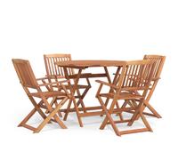 vidaXL Garden Dining Set 5 Piece Solid Wood Acacia Outdoor Table and Chair