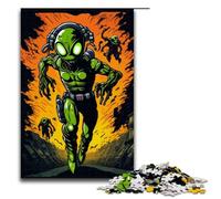 -Piece Jigsaw Puzzle Alien Zombie Attack Wooden Jigsaw Puzzles Challenging Brain Teaser for Teenagers Family Fun Interactive Game 1000 PCS(75x50cm)