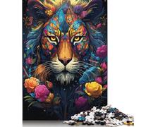 尺寸 Piece Jigsaw Puzzle Colorful Psychedelic Animal Beasts Puzzle for Adults Wooden Puzzles Educational Game Challenge Toy 500pcs (52x38cm)