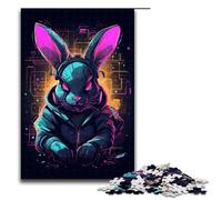 -Piece Jigsaw Puzzle Colorful Rabbit Music Wooden Jigsaw Puzzles Challenging Brain Teaser for Teenagers Family Fun Interactive Game 1000 PCS(75x50cm)