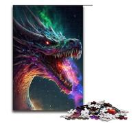 -Piece Jigsaw Puzzle Cosmic Dragon Serpent King Wooden Jigsaw Puzzles Challenging Brain Teaser for Teenagers Family Fun Interactive Game 1000 PCS(75x50cm)