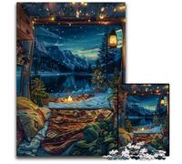 Piece Jigsaw Puzzle Cozy Christmas Camp by The Lake Difficult Puzzles for Adults for Teenagers Family Game Night BrainChallenging Gift Idea 1000 PCS(75x50cm)