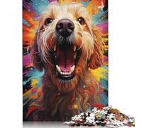尺寸 Piece Jigsaw Puzzle for Adults Colorful Psychedelic Poodle Painting Jigsaw Puzzles for Adults Wooden Puzzles Home Decor 1000pcs (75x50cm)