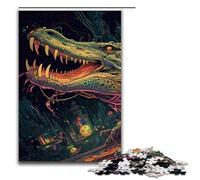 -Piece Jigsaw Puzzle Hyperspace Crocodile Wooden Jigsaw Puzzles Challenging Brain Teaser for Teenagers Family Fun Interactive Game 1000 PCS(75x50cm)