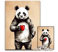 Piece Jigsaw Puzzle Panda Animals Coffee Jigsaw Puzzles Educational Activity for Cognitive Skills Cognitive Skill Improvement 1000 PCS(38x26cm)