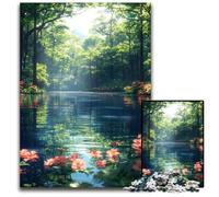 Piece Jigsaw Puzzle Serene Forest River Difficult Puzzles for Adults for Teenagers Family Game Night BrainChallenging Gift Idea 1000 PCS(75x50cm)