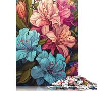 尺寸 Piece Jigsaw Puzzles Colorful Psychedelia of Rhododendrons Puzzle for Adults Wooden Jigsaw Good Gift for Adults Kids 1000pcs (75x50cm)