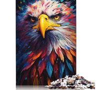 尺寸 Piece Jigsaw Puzzles Colorful Psychedelic Art Eagle Puzzle for Adults Wooden Jigsaw Good Gift for Adults Kids 1000pcs (75x50cm)