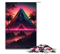 Piece Jigsaw Puzzles for Adults A Pyramid in The Neon Sand Impossible Jigsaw Puzzles for Adults Birthday Gift Idea Challenging Brain Teaser Game 1000 PCS(75x50cm)