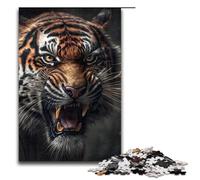Piece Jigsaw Puzzles for Adults Angry Tiger Wooden Jigsaw Perfect for Halloween Christmas Birthday Gift 1000 PCS(75x50cm)