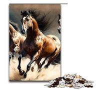 Piece Jigsaw Puzzles for Adults Beautiful Horses Running Wooden Jigsaw Perfect for Halloween Christmas Birthday Gift 1000 PCS(75x50cm)
