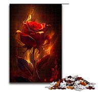 Piece Jigsaw Puzzles for Adults Burning Rose Impossible Jigsaw Puzzles for Adults Birthday Gift Idea Challenging Brain Teaser Game 1000 PCS(75x50cm)